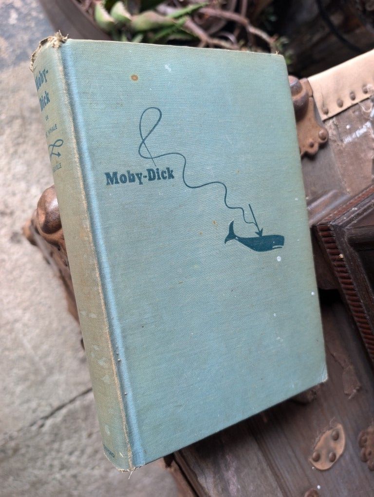 Antique Moby-Dick Book 1947 Herman Melville Moby Dick The Whale Vintage Copy