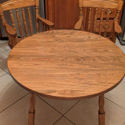 Children's Table - Solid Wood With 2 Matching Chairs 