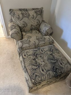 Ethan Allen Oversized Chair and Ottoman