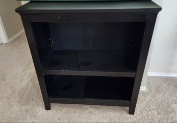 Compact Black 2-Shelf Bookcase