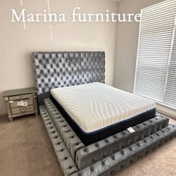 Furniture Bed Queen And King Fabric Available