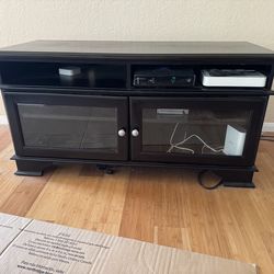 TV Stand with Glass Doors