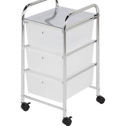 Rolling Storage Cart With 3 Drawers 