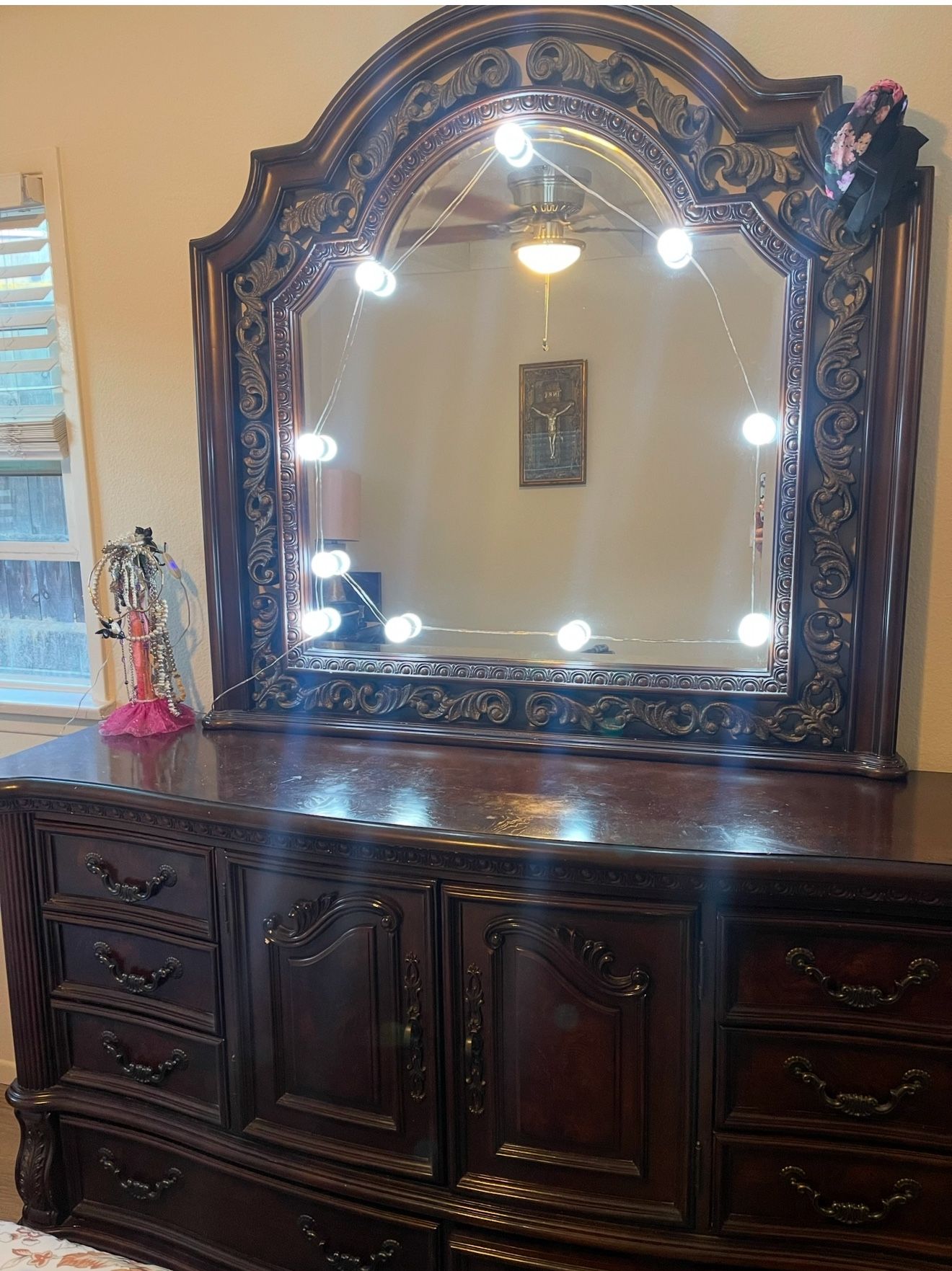 Dresser With Mirror, Chest And 2 Nightstands