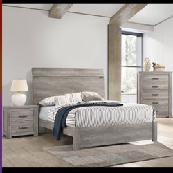 Queen Said Grey Barn Bed W Ortho Mattress 