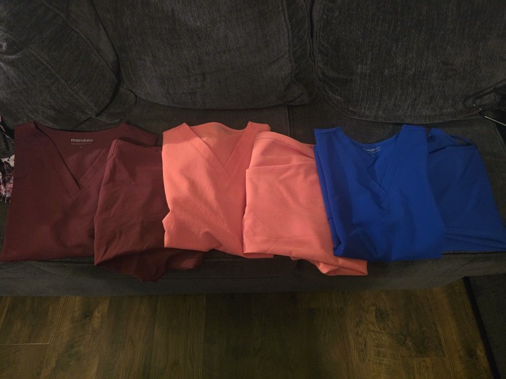 Mandala SCRUBS  Used 3 Sets 5 Scrub Tops 