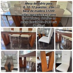 Dinning table set with chair. Mesa se comedor con sillas