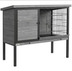 36.4" Elevated Rabbit Hutch~NEW~Wooden Bunny House/Cage w Pull-out Tray