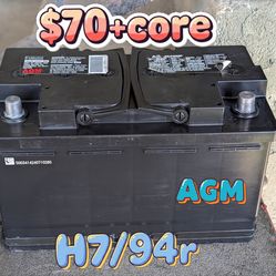AGM Car Battery Group Size 94r/H7