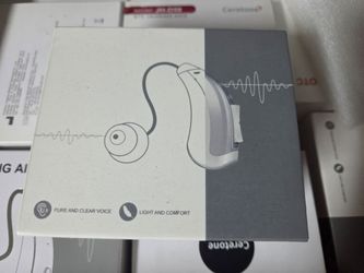 JH-W3 BTE Rechargeable Hearing Amplifier w/ Charging Case, Silver, Both Ears