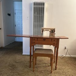 Sewing Machine, Cabinet and Bench