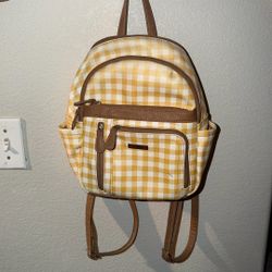 Adele Backpack Gingham / Hazelnut