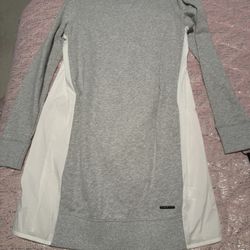 Nwt Womens Donna Karan Active Xs Grey White Dress