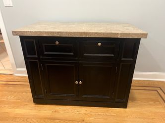 Modern Portable Kitchen Island with Stone Top Storage Island Center 4’L - 25”D - 3’H