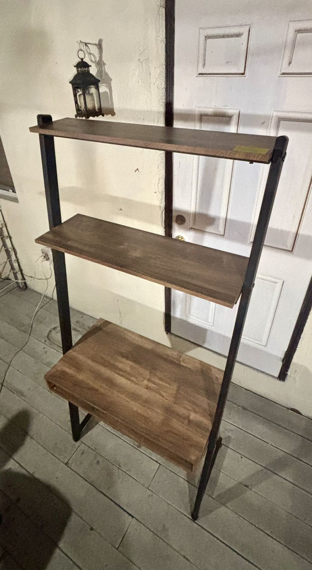 Stationary Industrial Ladder Desk w/Shelves + FREE Rolling Chair