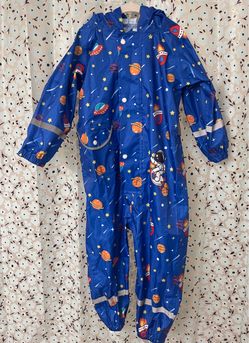 Kids Space Print Waterproof Puddle Suit