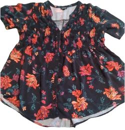 Torrid Floral Short Sleeve Blouse Size Large (0)