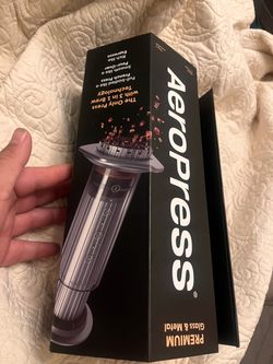 AeroPress Premium Coffee Press, Glass, Stainless Steel & Aluminum, Black Glass, Stainless Steel & Aluminum, All-in-One French Press, Pour-Over & Espre