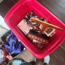 bin full of misc board games (you keep the bin!)