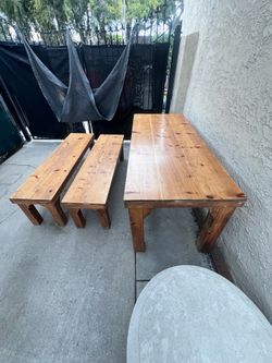 Rustic Farmhouse Solid Wood Dining Table Set