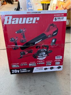 New Bauer 20v cordless 6-Tool Kit asking $180