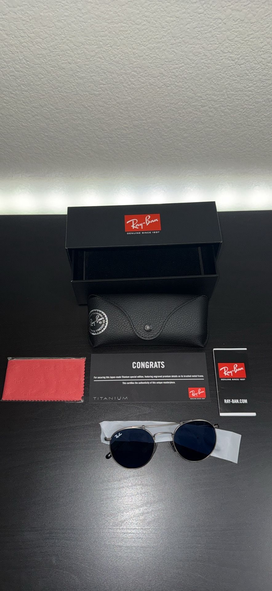 Ray-Ban RB8147 9138T0 50-21 Titanium Round Double Bride