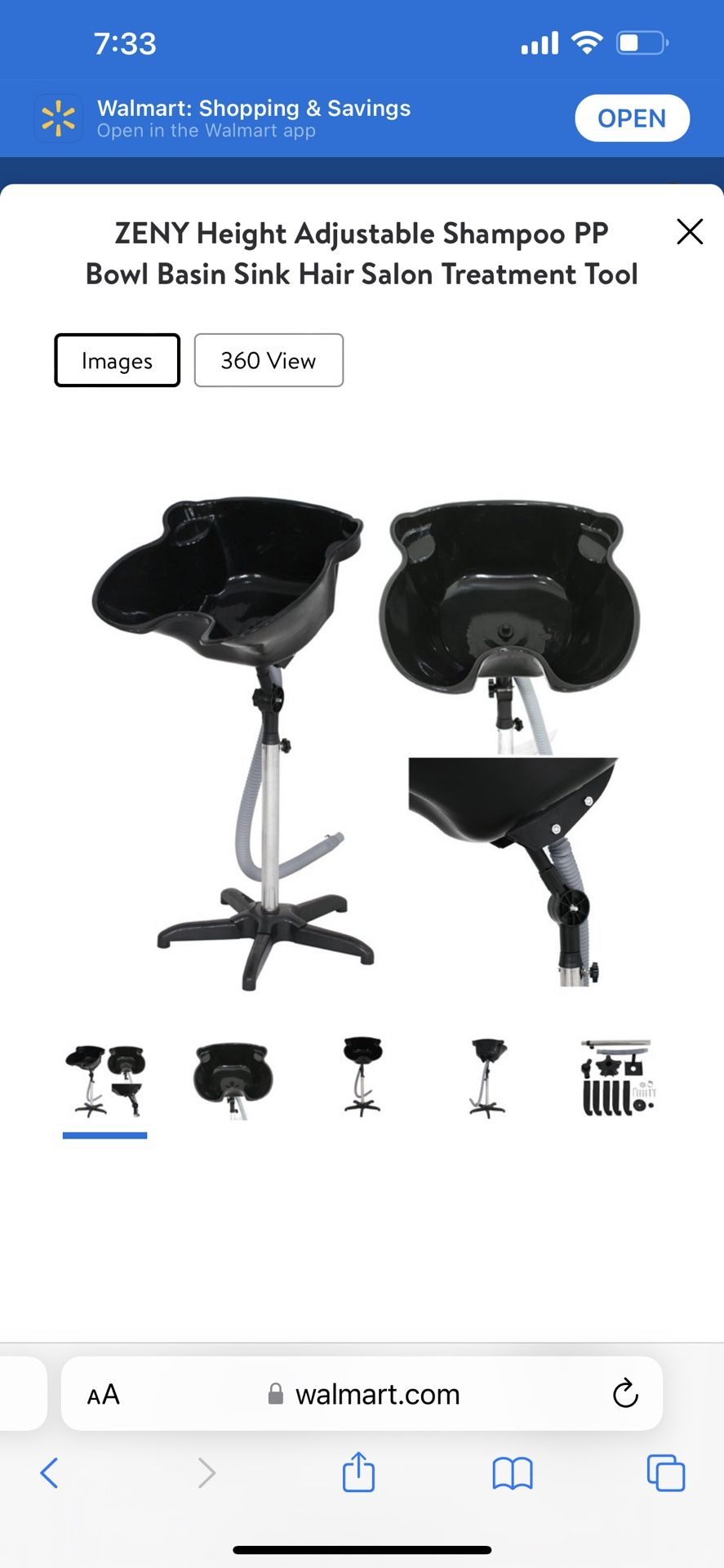 Height Adjustable Shampoo PP Bowl Basin Sink Hair Salon Treatment Tool