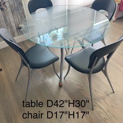 Glass Dining Table With 4 Chairs 
