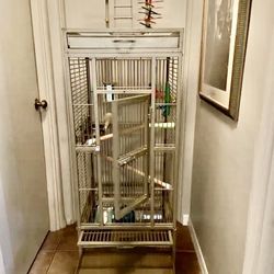 Prevue Pet Brushed Gold Metal Playtop Bird Cage 5' Tall