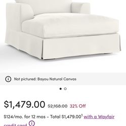 CHAISE LOUNGR CHAIR-  SLIP COVERED