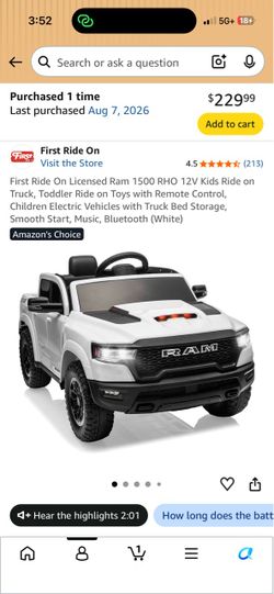 First Ride On Ram 1500 12V Kids Ride-On Truck
