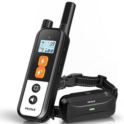 New Dog Training Collar with Remote, Shock Collar for Dogs with Vibration and Beep Modes, Rechargeable Transmitter with Security Lock, Waterproof Coll