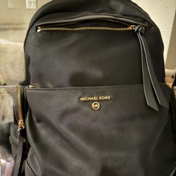 Black And Gold, Large Michael Kors Backpack