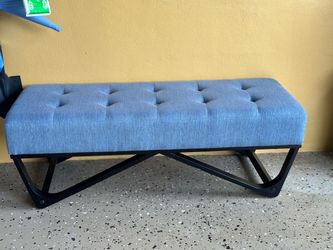 Nice upholstered blue bench