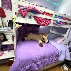 White Bunk Bed With Drawers And Steps