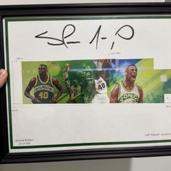 Framed limited edition art print featuring Shawn Kemp (Seattle SuperSonics)