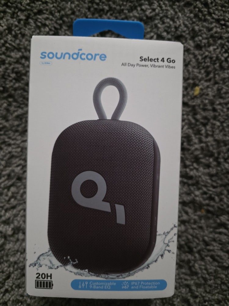 Soundcore Select 4 Go Bluetooth Shower Speaker by Anker, IP67 Black