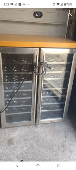 Wine fridge double door