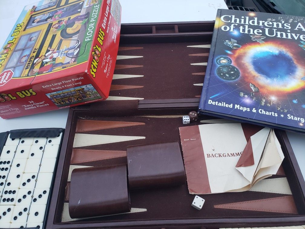 Games (Badgammon, Dominoes, Puzzle, Space Book)
