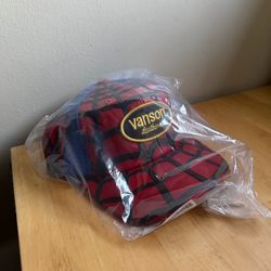 Supreme Vanson Leathers Spider-Man Mesh Back 6-Panel Hat Red
