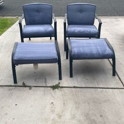 Patio Chair And Ottoman Set