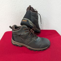 Timberland Mt. Maddsen Outdoor Hiking Waterproof Boots Brown Leather Youth Boys 4.5