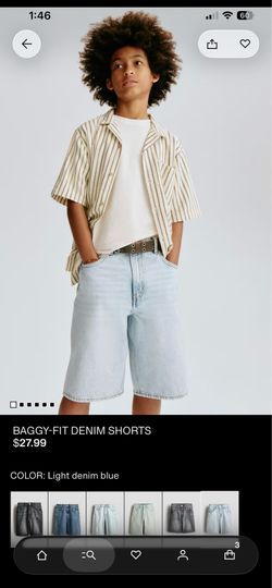 Baggy fit denim shorts