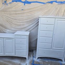 Armoire set, Sanded And Primed Ready For Custom Paint Color
