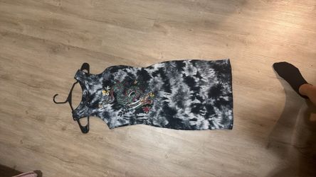 Tie-Dye Dragon Graphic Mini Dress