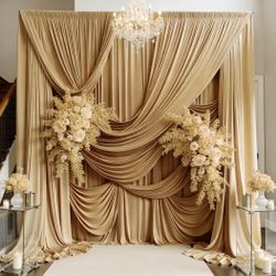 10ftX10ft Camel Backdrop Curtain (2 panel 5ft×10 ) -NEW (3525/2)