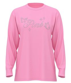Victoria's Secret PINK Rhinestone Long Sleeve Top