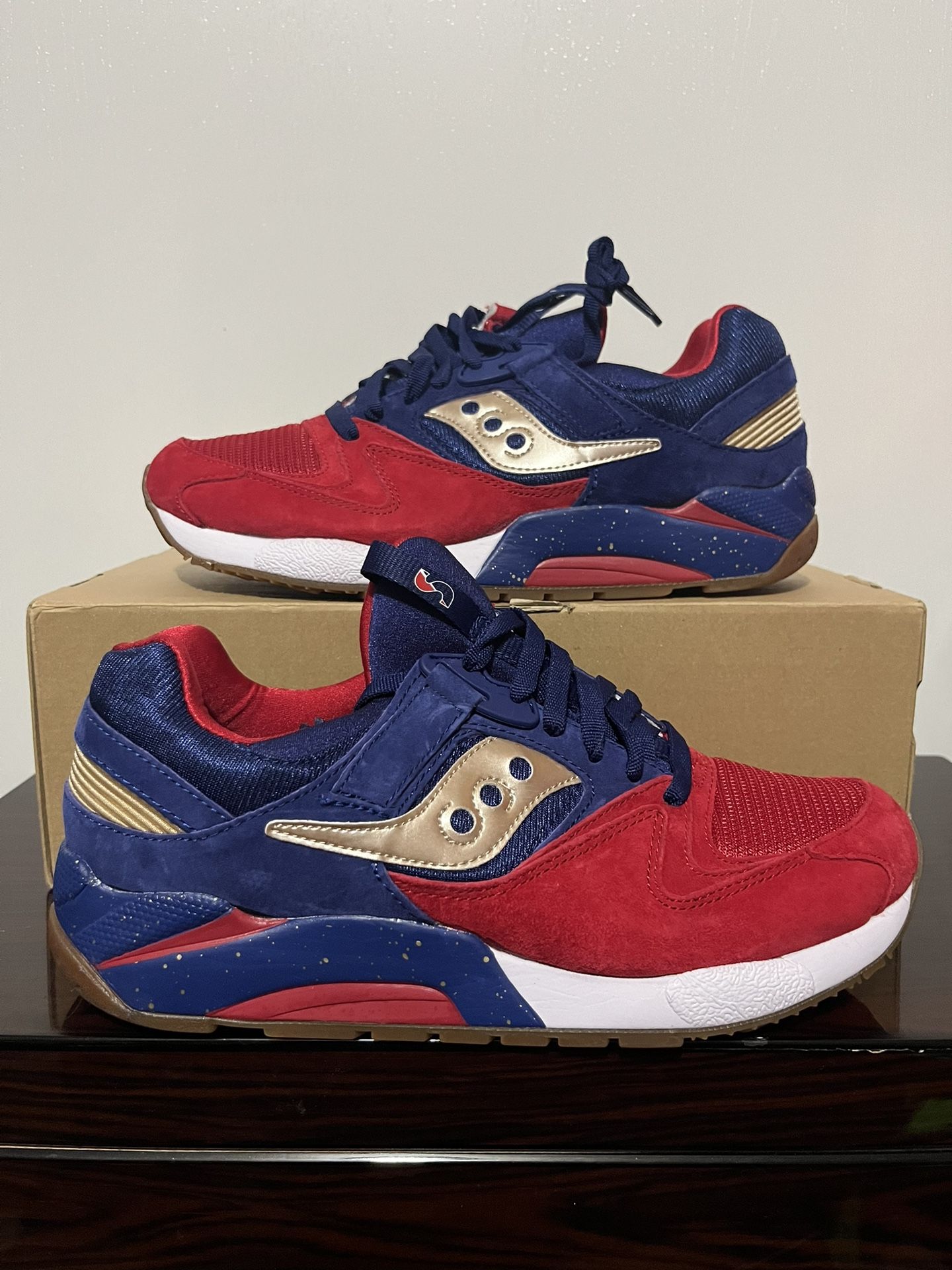 Saucony Grid 9000 Sparring European Exclusive Navy/Red S70279-1 Mens Sz 13 USA