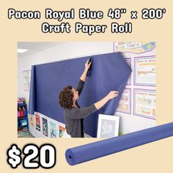 NEW Pacon Royal Blue 48" x 200' Craft Paper Roll: njft 