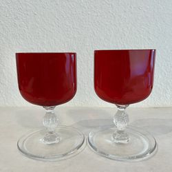 Vintage Glassware Ruby Red/Clear Cambridge Cigarette Holders